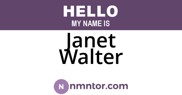 Janet Walter