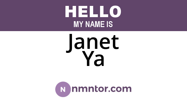 Janet Ya