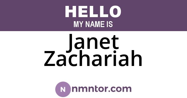 Janet Zachariah