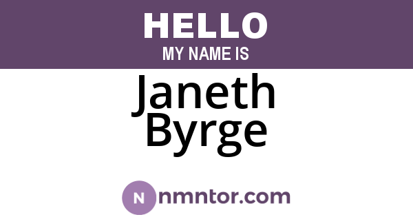 Janeth Byrge