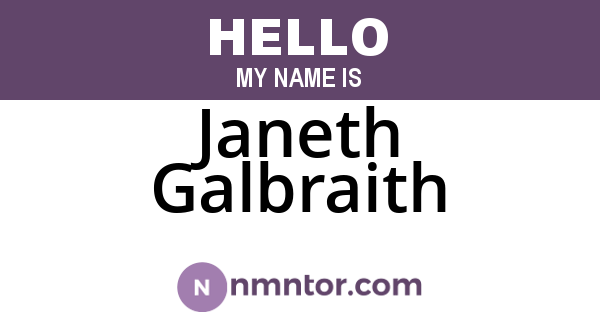 Janeth Galbraith