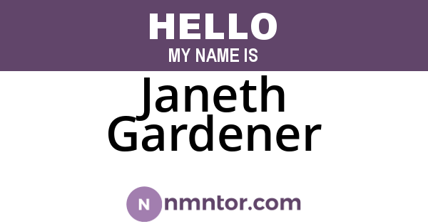 Janeth Gardener