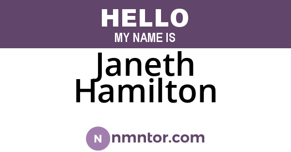 Janeth Hamilton