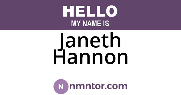 Janeth Hannon