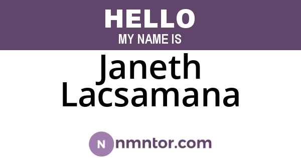 Janeth Lacsamana