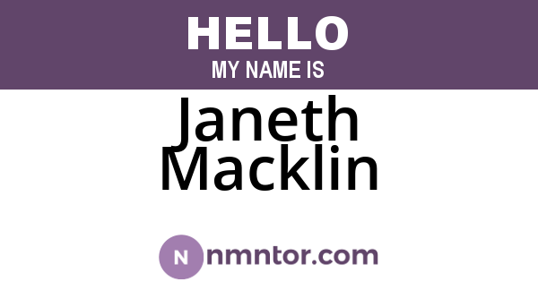 Janeth Macklin