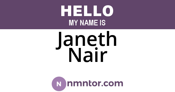 Janeth Nair