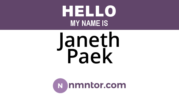 Janeth Paek