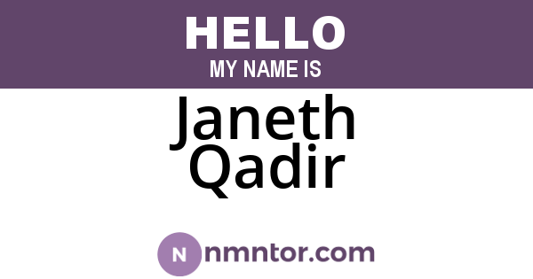 Janeth Qadir
