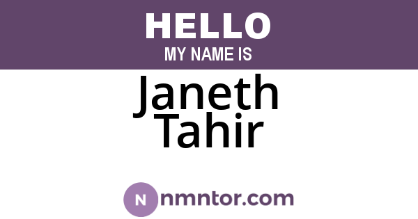 Janeth Tahir