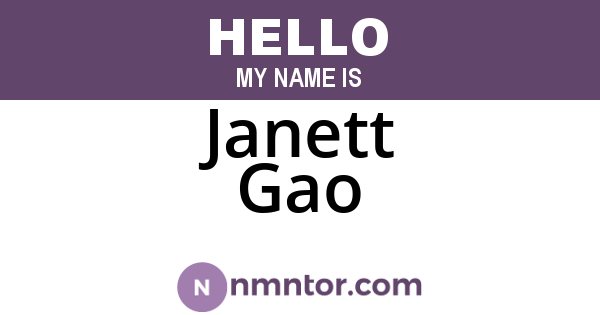Janett Gao