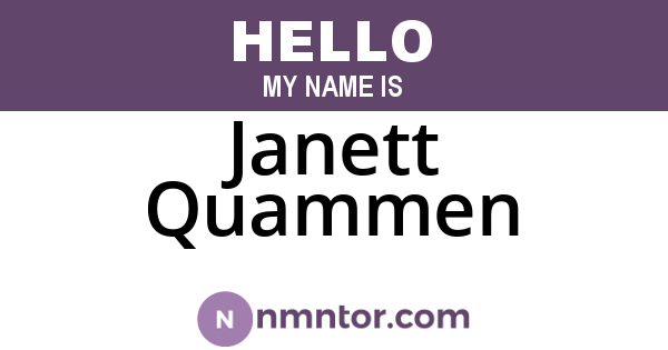 Janett Quammen