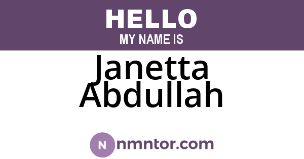 Janetta Abdullah
