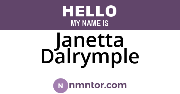Janetta Dalrymple