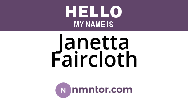Janetta Faircloth