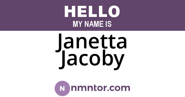 Janetta Jacoby