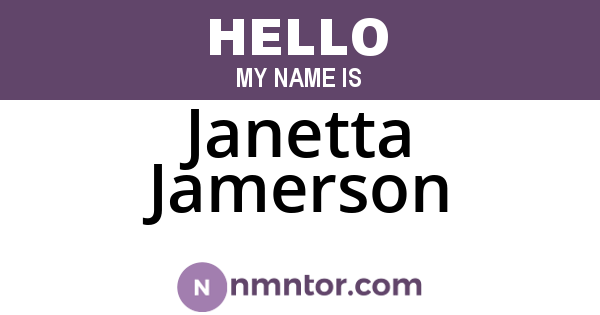 Janetta Jamerson