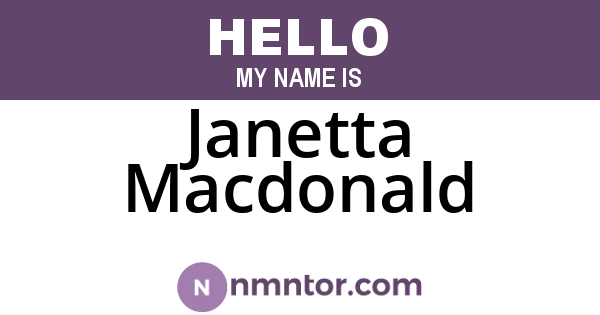 Janetta Macdonald