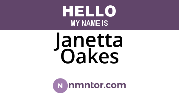 Janetta Oakes