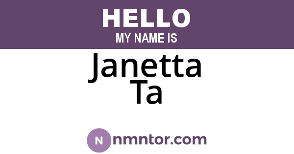 Janetta Ta