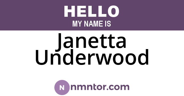 Janetta Underwood