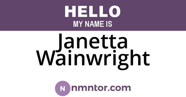 Janetta Wainwright