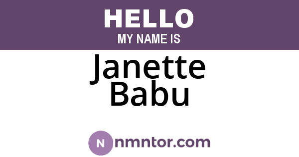 Janette Babu