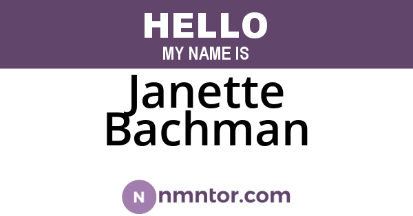 Janette Bachman