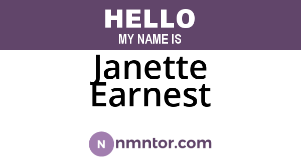 Janette Earnest