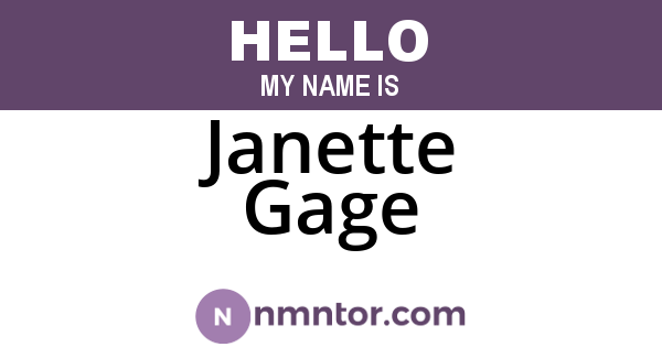 Janette Gage