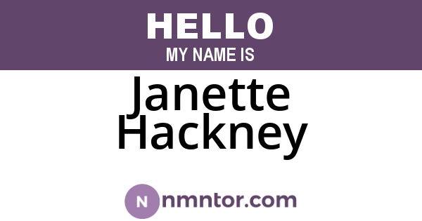 Janette Hackney