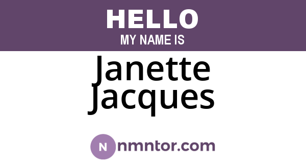 Janette Jacques