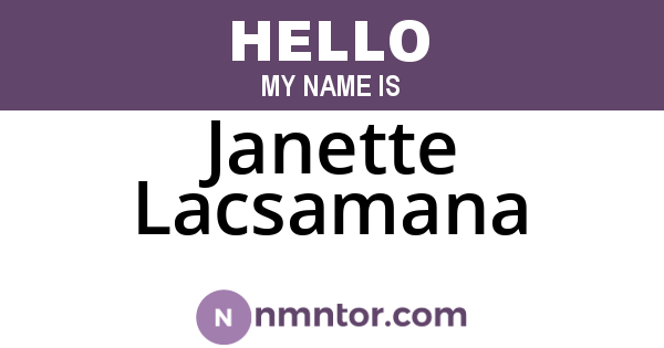 Janette Lacsamana