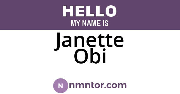 Janette Obi