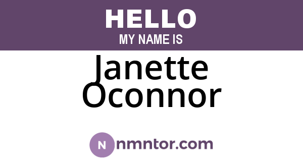 Janette Oconnor