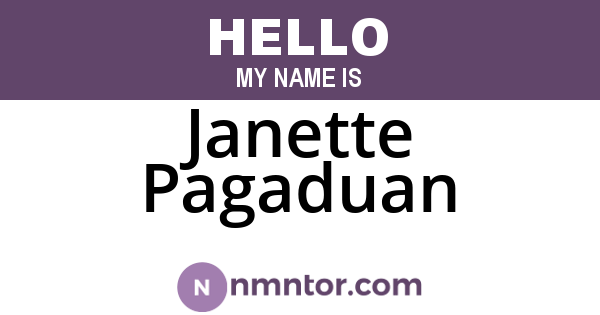 Janette Pagaduan