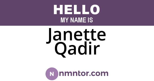 Janette Qadir