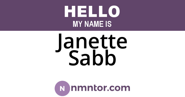 Janette Sabb