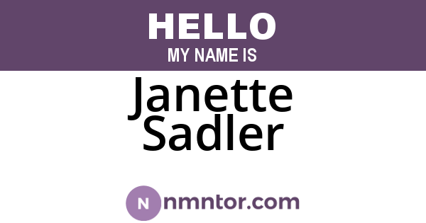 Janette Sadler