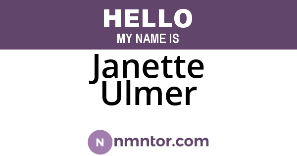 Janette Ulmer