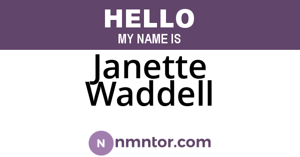 Janette Waddell