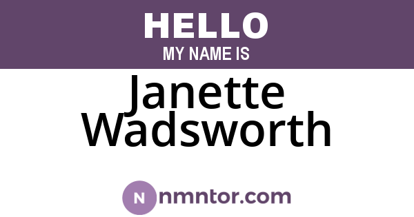 Janette Wadsworth