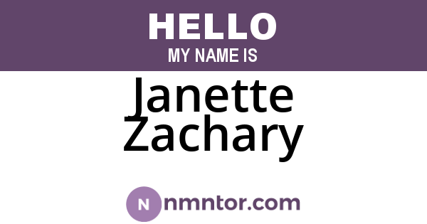 Janette Zachary