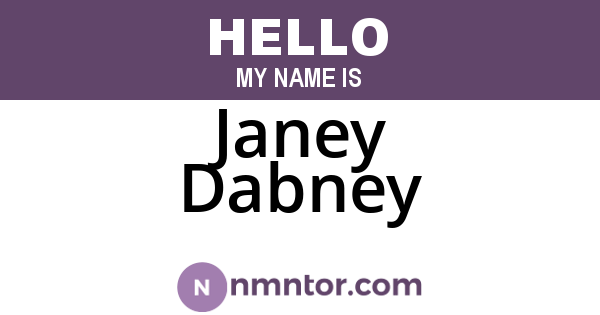 Janey Dabney