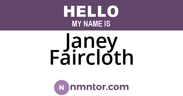 Janey Faircloth