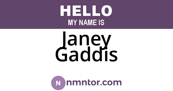 Janey Gaddis