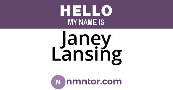 Janey Lansing