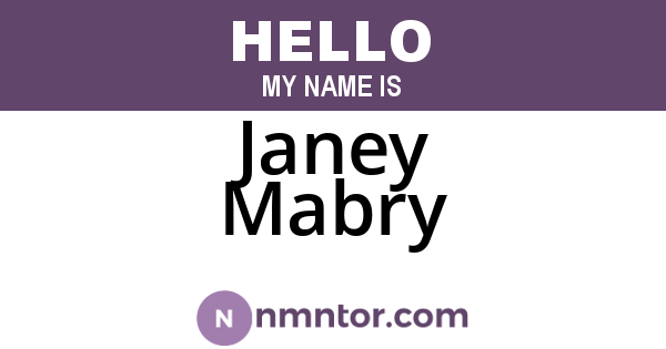 Janey Mabry