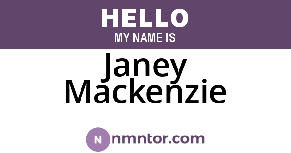 Janey Mackenzie