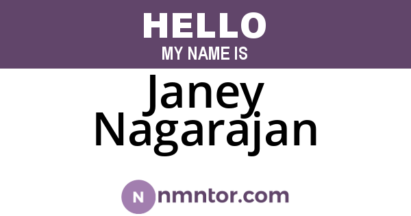 Janey Nagarajan